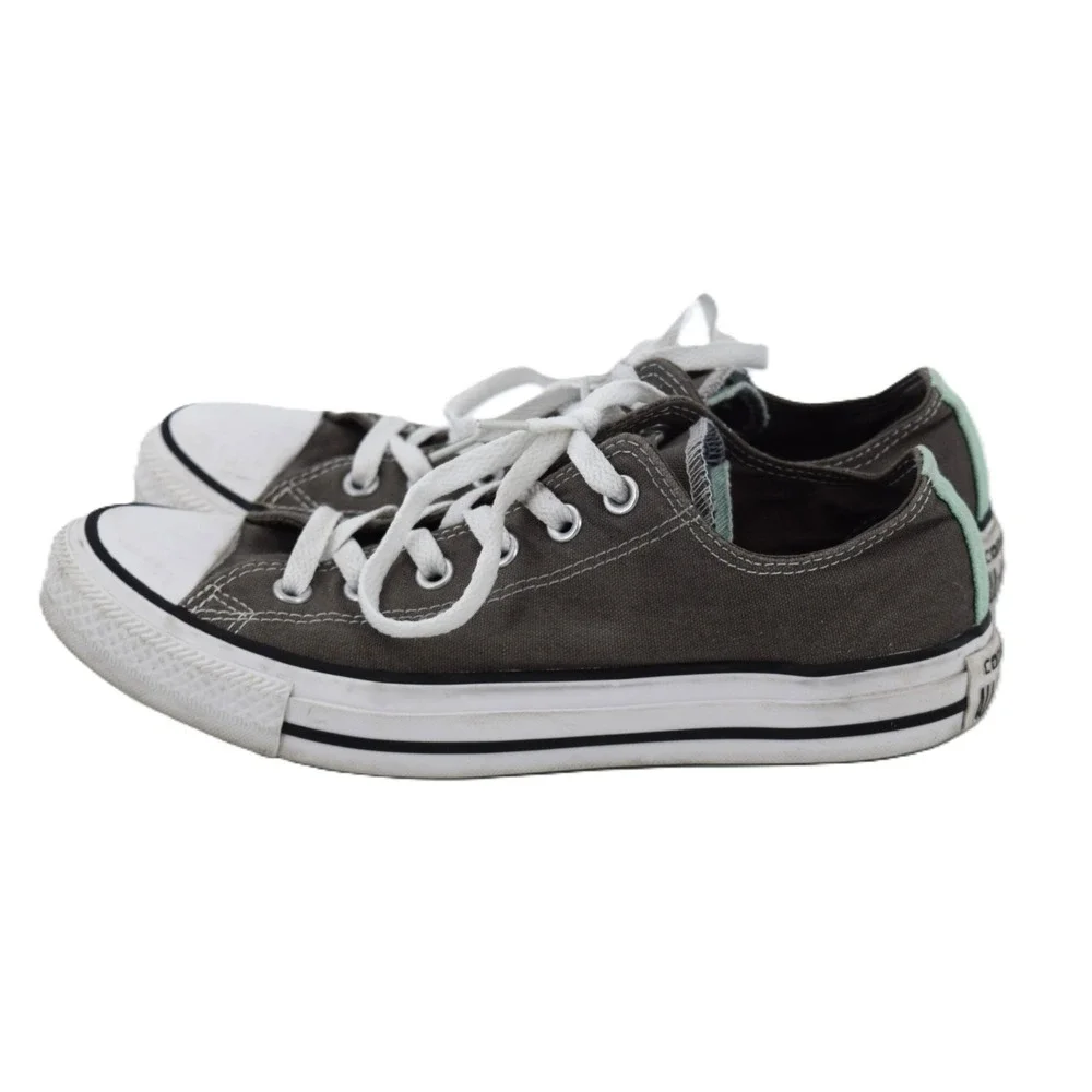 Converse Chuck Taylor All Star Unisex 9W/7M Grey Mint Low Top Double Tongue - Picture 3 of 10